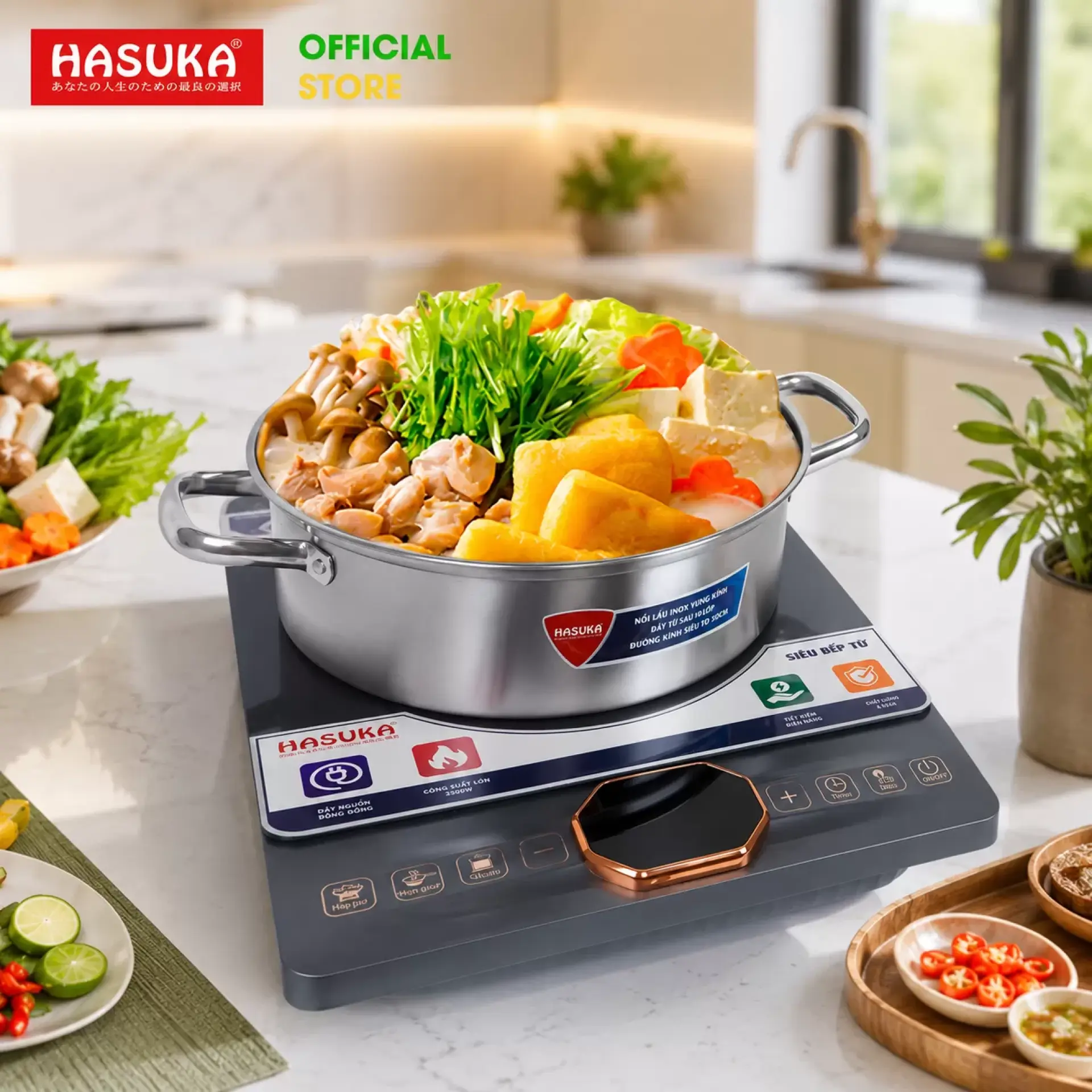 Bếp điện từ đơn cao cấp Hasuka HSK-624 (2850W)