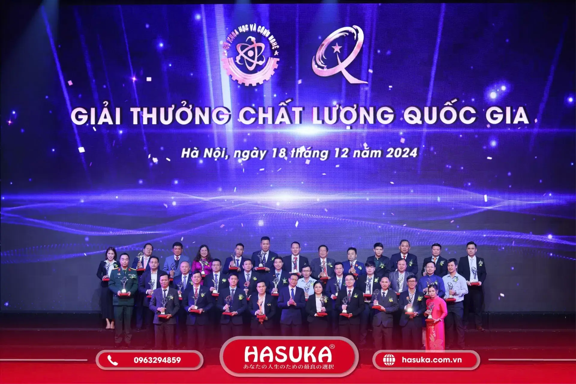 Công Ty CP Quý Phát - Hasuka Việt Nam Vinh dự nhận giải thưởng chất lượng quốc gia theo quyết định số 456/QĐ-TTG ngày 28.05.2024 và số 132/QĐ-TTG ngày 31.01.2024 của thủ tướng chính phủ