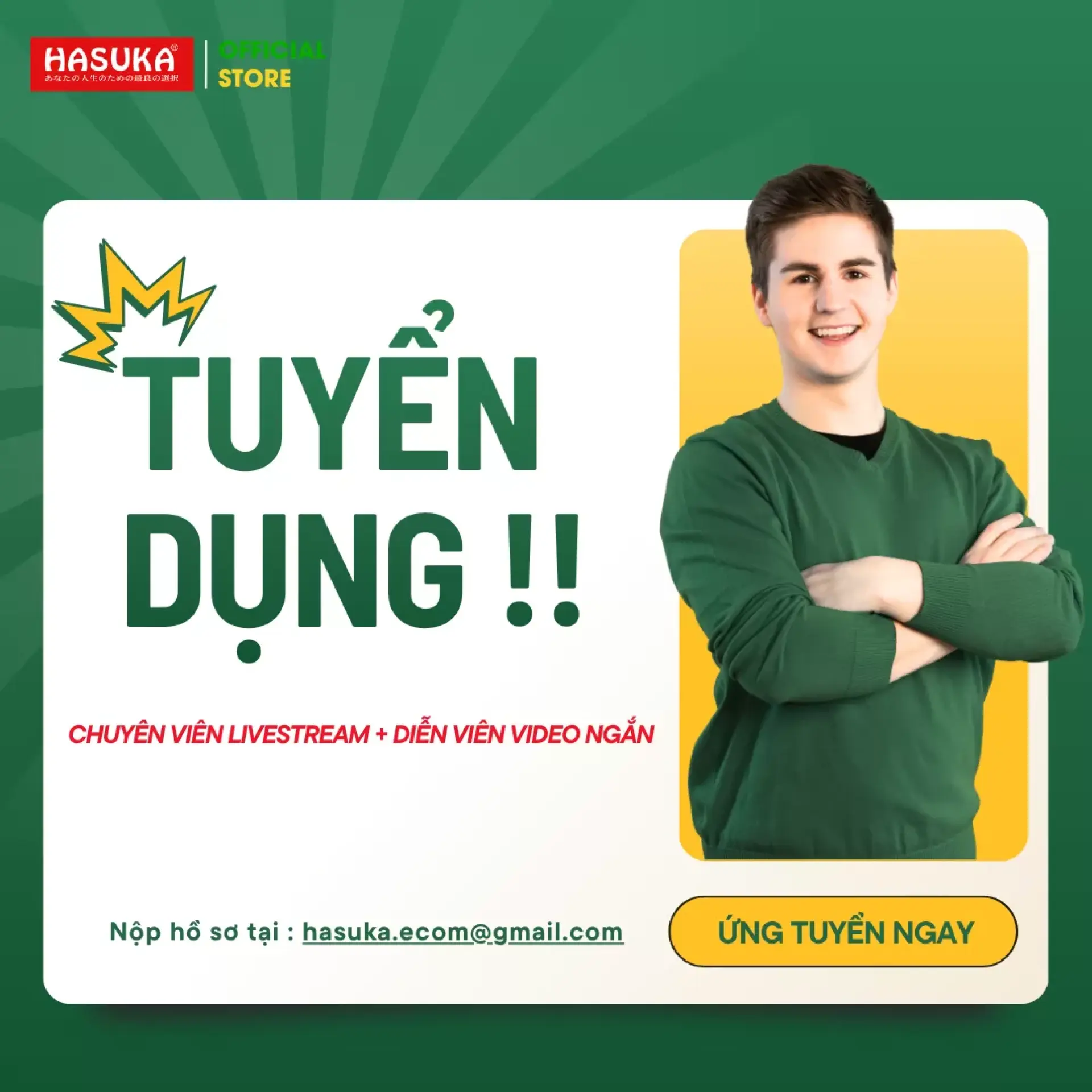 Tuyển dụng chuyên viên livestream và diễn viên video ngắn