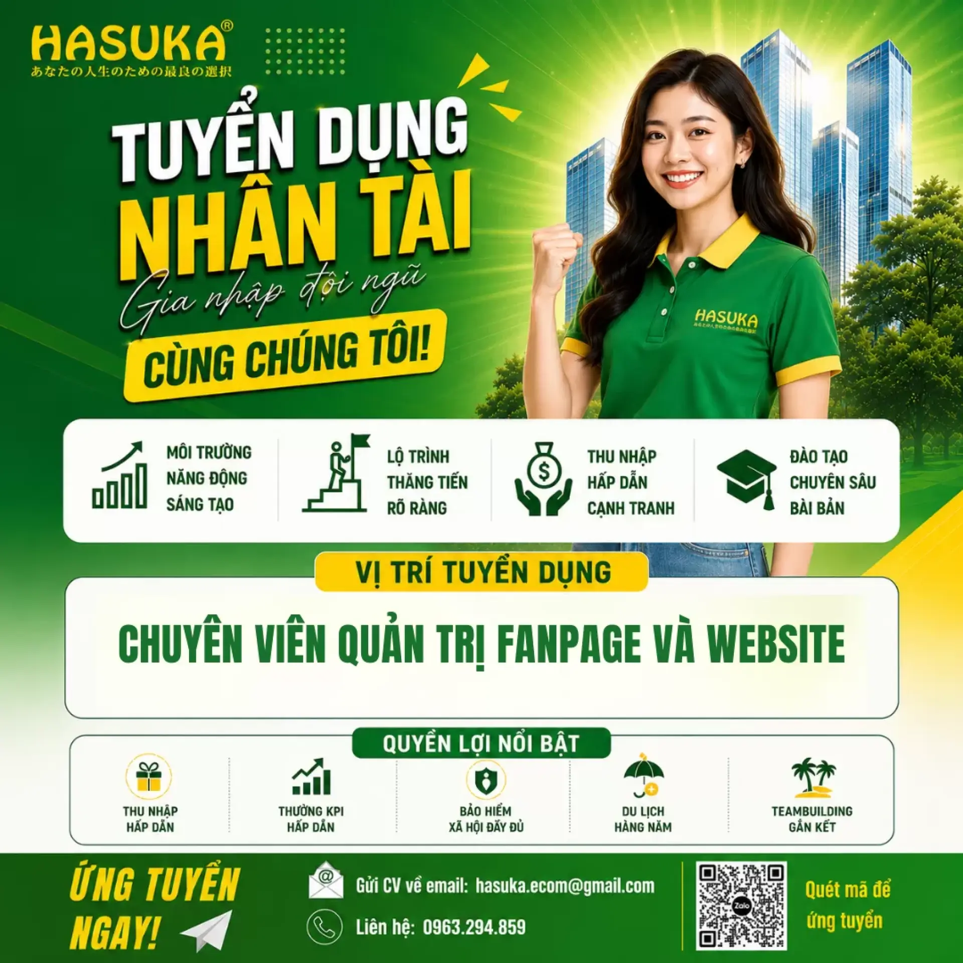 Tuyển dụng chuyên viên quản trị fanpage và website
